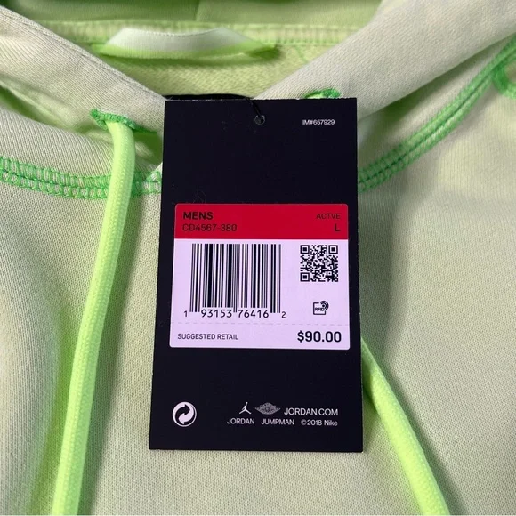 Jordan Wings Washed Fleece Pullover Hoodie Men’s Size Large - Picture 12 of 12